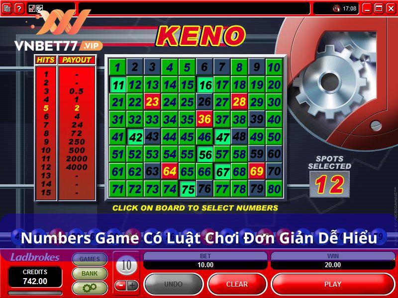Luật chơi cơ bản của Numbers Game