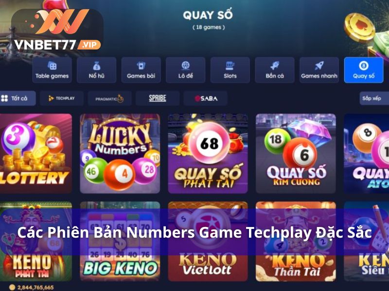 Numbers Game Techplay cung cấp nhiều phiên bản khác nhau